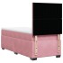 Cama box spring con colchón terciopelo rosa 80x200