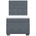 Cama box spring con colchón terciopelo gris oscuro 80x200