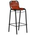 Set muebles bar 3 piezas madera maciza reciclada y cuero