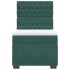 Cama box spring con colchón terciopelo verde oscuro 90x200