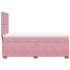 Cama box spring con colchón terciopelo rosa 100x200