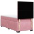Cama box spring con colchón terciopelo rosa 100x200