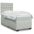 Cama box spring con colchón terciopelo gris claro 100x200