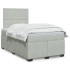 Cama box spring con colchón terciopelo gris claro 120x190