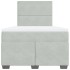 Cama box spring con colchón terciopelo gris claro 120x190