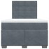 Cama box spring con colchón terciopelo gris oscuro 120x190