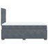 Cama box spring con colchón terciopelo gris oscuro 120x190