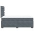Cama box spring con colchón terciopelo gris oscuro 120x190