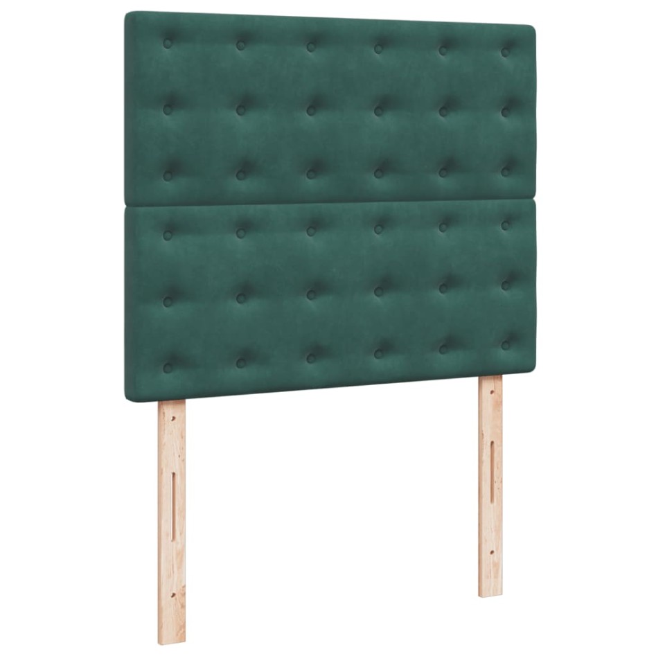 Cama box spring con colchón terciopelo verde oscuro 120x190