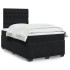Cama box spring con colchón terciopelo negro 120x200