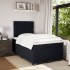 Cama box spring con colchón terciopelo negro 120x200