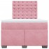 Cama box spring con colchón terciopelo rosa 120x200