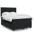 Cama box spring con colchón terciopelo negro 140x190