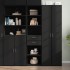Aparador de madera de ingeniería negro 45x42,5x185