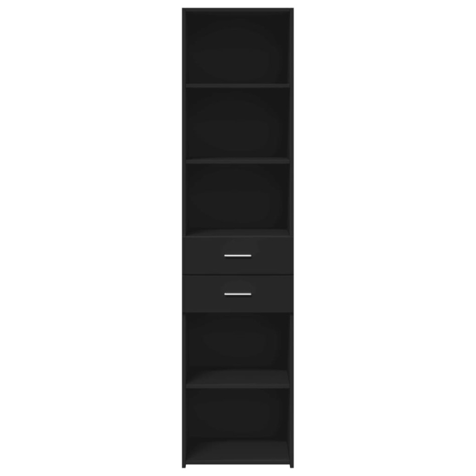 Aparador de madera de ingeniería negro 45x42,5x185