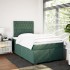 Cama box spring con colchón terciopelo verde oscuro 120x190