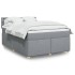 Cama box spring con colchón tela gris claro 160x200
