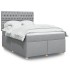Cama box spring con colchón tela gris claro 140x200