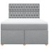 Cama box spring con colchón tela gris claro 140x200