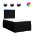 Cama box spring con colchón tela negro 120x200