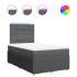 Cama box spring con colchón tela gris oscuro 120x200