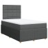 Cama box spring con colchón tela gris oscuro 120x200