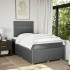Cama box spring con colchón tela gris oscuro 120x200