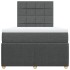 Cama box spring con colchón tela gris oscuro 120x200