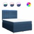 Cama box spring con colchón tela azul 140x200