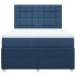 Cama box spring con colchón tela azul 140x200