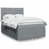 Cama box spring con colchón tela gris claro 140x200