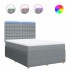 Cama box spring con colchón tela gris claro 140x200