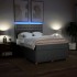 Cama box spring con colchón tela gris claro 140x200