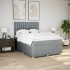 Cama box spring con colchón tela gris claro 140x200