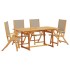 Juego comedor de jardín 5 pzas madera maciza acacia y