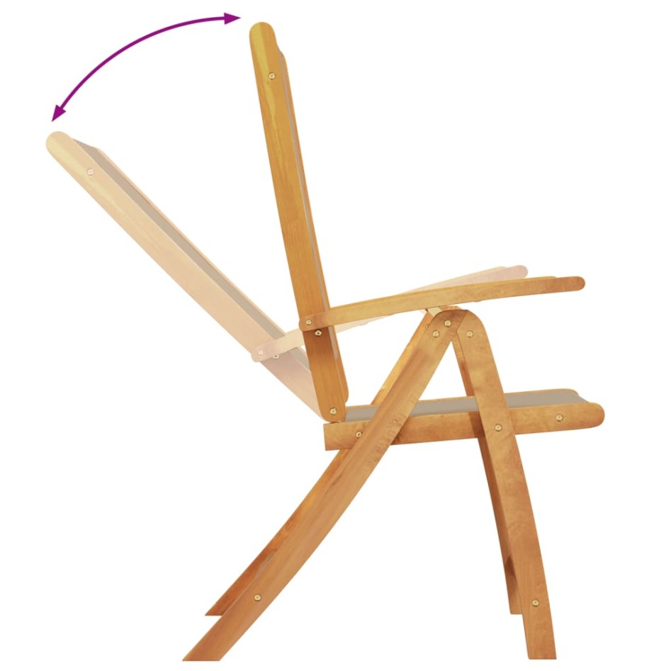 Juego comedor de jardín 5 pzas madera maciza acacia y