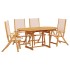 Juego comedor de jardín 5 pzas madera maciza acacia y