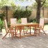 Juego comedor de jardín 5 pzas madera maciza acacia y