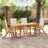 Juego comedor de jardín 5 pzas madera maciza acacia y