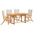 Juego comedor de jardín 5 pzas madera maciza acacia y