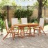 Juego comedor de jardín 5 pzas madera maciza acacia y