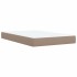 Cama box spring con colchón cuero sintético capuchino