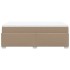 Cama box spring con colchón cuero sintético capuchino