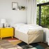 Cama box spring con colchón tela color crema 80x200