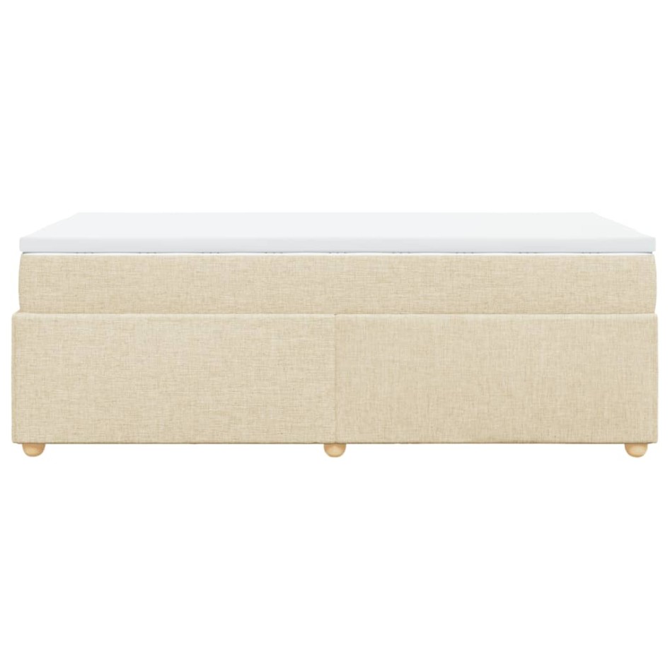 Cama box spring con colchón tela color crema 80x200