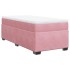 Cama box spring con colchón terciopelo rosa 80x200