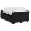 Cama box spring con colchón terciopelo negro 120x190 cm