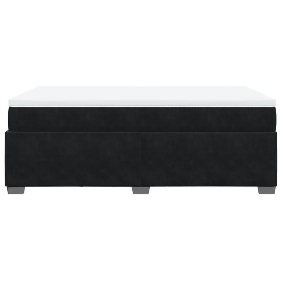 Cama box spring con colchón terciopelo negro 120x190