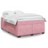 Cama box spring con colchón terciopelo rosa 140x190