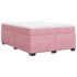 Cama box spring con colchón terciopelo rosa 140x190